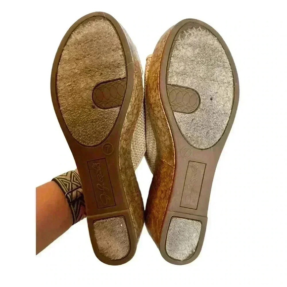 Jaclyn Smith Sandals Womens 7 Adina Natural Platform Slide Brown Wedge Open Toe - Picture 10 of 10